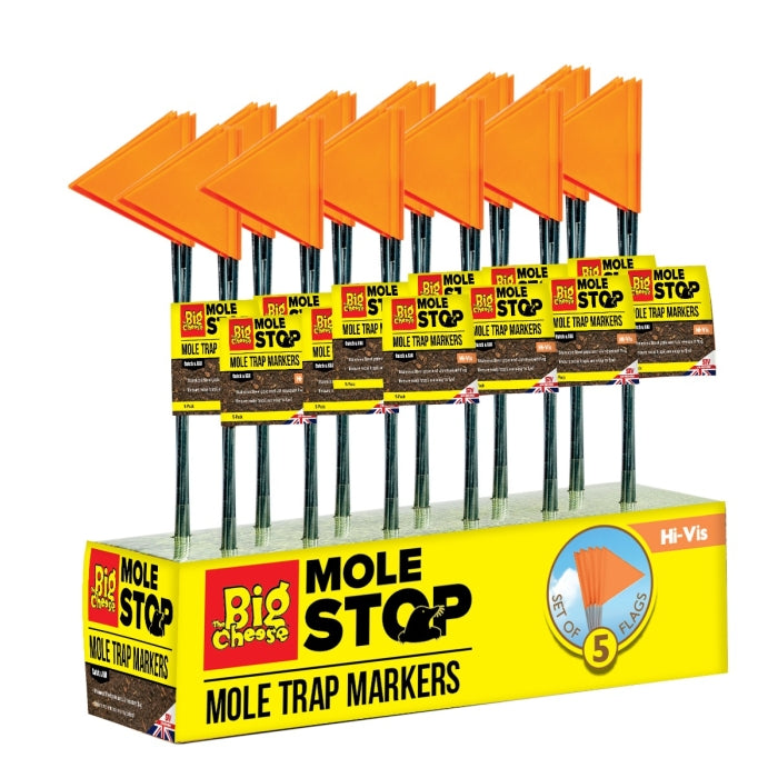 V317 - 12pc Hi-Vis Mole Trap Markers - 5 Pack