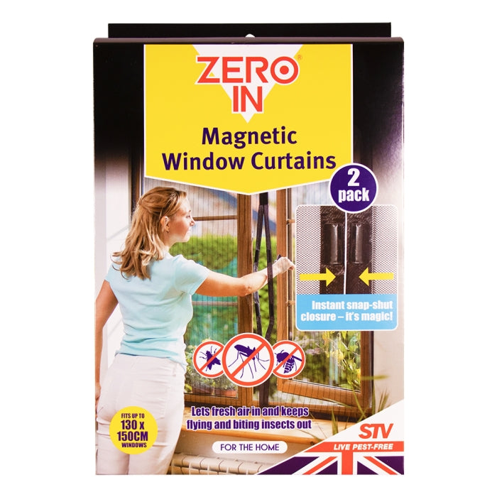 ZER234 - 12St. pro Karton – Magnetischer Fenster-Insektenvorhang, 2 Stück