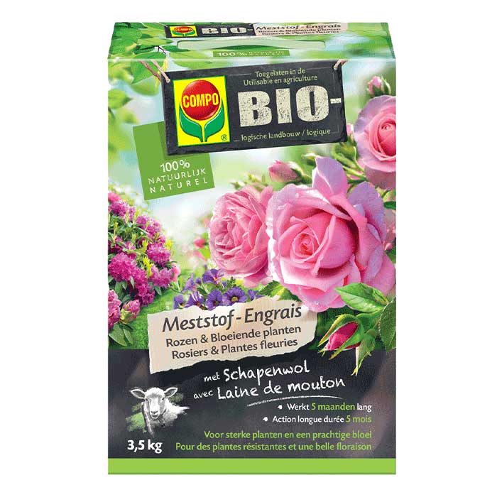2037402017 - 4St. pro Karton - COMPO BIO Dünger Rosen & Blütenpflanzen 3,5 kg