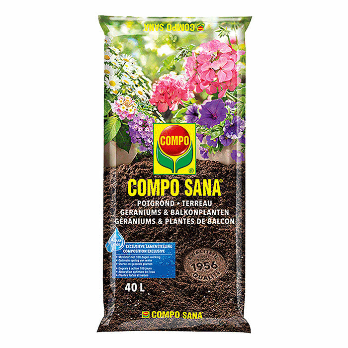 1184114017 - 51 per pallet - COMPO SANA Potting Soil Geraniums & Balcony Plants 40L